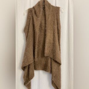 Cozy Brown Sleeveless Cardigan